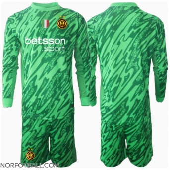 Billige Fotballdrakt Inter Milan Keeper Replika Hjemmedraktsett Barn 2024-25 Langermet (med bukser)